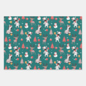 Kinder kerstzebra's inpakpapier vel (Voorkant)