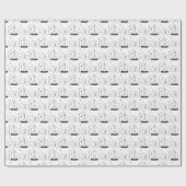 Kinder kerstzwarte tonijn en witte snuitbol moonst cadeaupapier (Vlak)