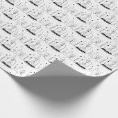 Kinder kerstzwarte tonijn en witte snuitbol moonst cadeaupapier (Hoek)