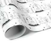 Kinder kerstzwarte tonijn en witte snuitbol moonst cadeaupapier (Rol Hoek)