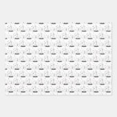 Kinder kerstzwarte tonijn en witte snuitbol moonst inpakpapier vel (Voorkant)