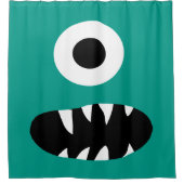 Kinder kies kleurenmonster gezicht Eén ooggroene k Douchegordijn (Voorkant)