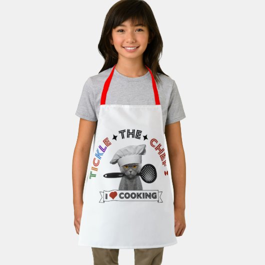 Kinder "Kietelen de Chef" Grappige Kat Schort Rode (Insitu)