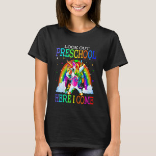 Kinder kijk uit kleuterschool hier kom ik schattig t-shirt