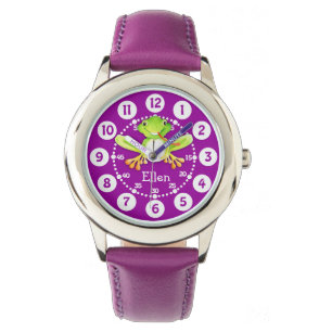 Kinder kikker en naamhorloge horloge