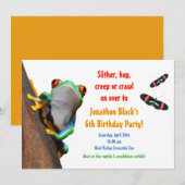 Kinder Kikker Insect Birthday Party Invitation Kaart (Voorkant / Achterkant)