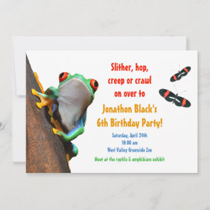Kinder Kikker Insect Birthday Party Invitation Kaart