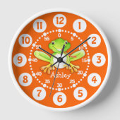 Kinder kikker oranje groene klok (Voorkant)