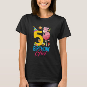 Kinder kind 5 jaar oud meisje Flamingo 5th B T-shirt