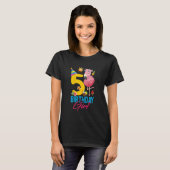 Kinder kind 5 jaar oud meisje Flamingo 5th B T-shirt (Voorkant volledig)