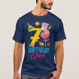 Kinder kind 7 jaar oud meisje Flamingo 7th B T-shirt