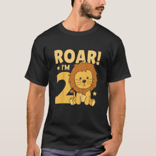 Kinder Kinder 2e verjaardag Leon 2 jaar oude manne T-shirt