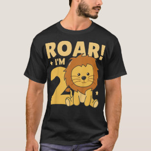 Kinder Kinder 2e verjaardag Leon 2 jaar oude manne T-shirt