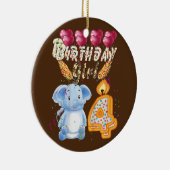 Kinder Kinder 4 jaar oud olifant, meisje met de vo Keramisch Ornament (Rechts)