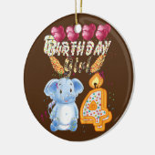 Kinder Kinder 4 jaar oud olifant, meisje met de vo Keramisch Ornament (Links)