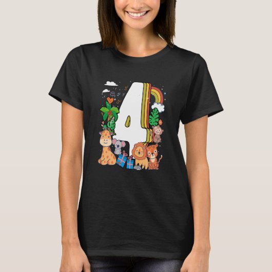 Kinder Kinder 4e Verjaardagskinderen Verjaardagsfe T-shirt (Voorkant)