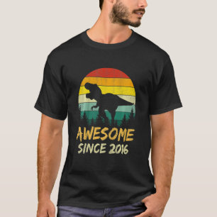 Kinder Kinder 6e Verjaardag Dinosaurus 6 Jaar Oud T-shirt