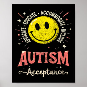 Kinder Kinder Autisme Bewustzijn Acceptatie Glimla Poster