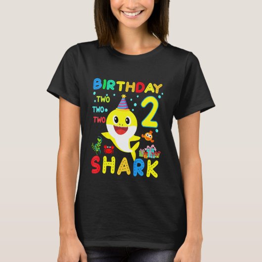 Kinder Kinder Baby Shark 2e Verjaardags Jongen Mei T-shirt (Voorkant)