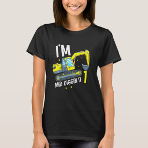 Kinder Kinder bouwwagen 1e Verjaardagsjongen Exca T-shirt
