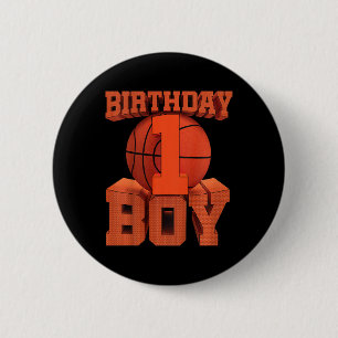 Kinder Kinder Bysketbyll Verjaardag 1 jaar oude 1e Ronde Button 5,7 Cm