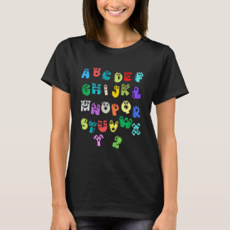 Kinder Kinder Cute Monster Alphabet T-shirt
