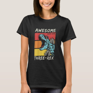 Kinder Kinder Drie Rex Boy 3rd Birthday 2019 Dinos T-shirt