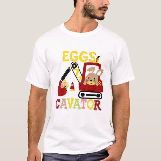 Kinder Kinder Eggscavator Happy Paast Funny Excava T-shirt (Voorkant)