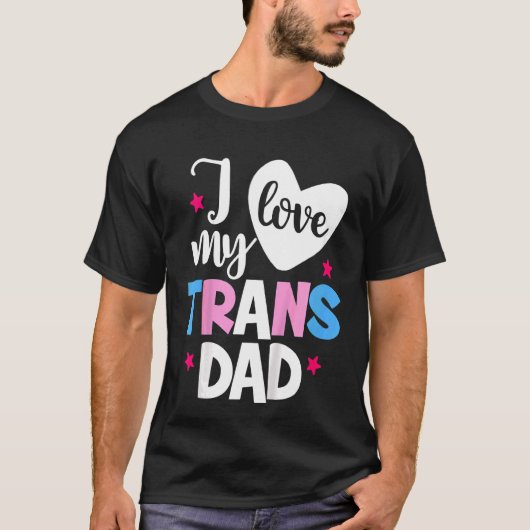 Kinder Kinder Ik hou van mijn Trans Papa Trots Tra T-shirt (Voorkant)