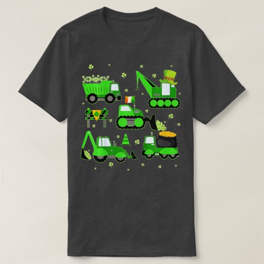 Kinder Kinder jongens St Patricks Day Crane Truck  T-shirt (Design voorkant)