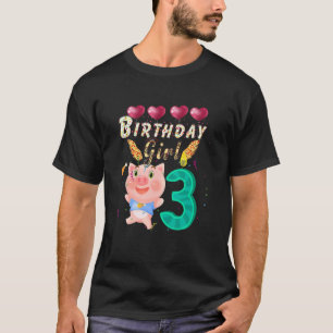 Kinder Kinder Kinderen 3 jaar oud Varkensmeisje Cu T-shirt