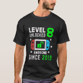 Kinder Kinder niveau 8 Onvergrendelde videogame 8e T-shirt (Voorkant)