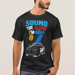Kinder Kinder politiewagen 7 de geboorte Gift Boy  T-shirt