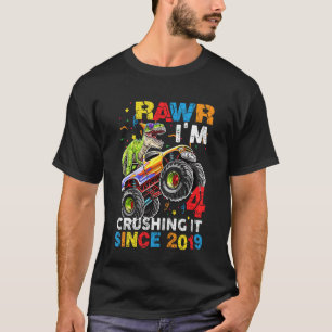 Kinder Kinder TRex Dinosaurus Monster Truck 4e Ver T-shirt