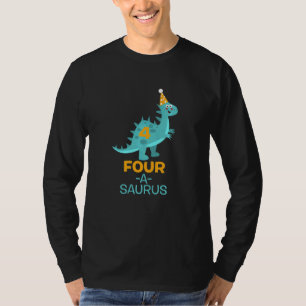 Kinder Kinder vierde verjaardag vier van de Saurus T-shirt