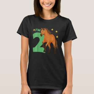 Kinder kinderen 2e Verjaardagspaard Twee jaar oud T-shirt