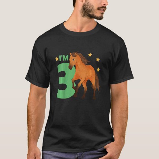 Kinder kinderen 3e baardpaard drie jaar oud R T-shirt (Voorkant)
