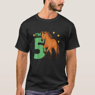 Kinder Kinderen 5e Verjaardagspaard Vijf Jaar Oud T-shirt
