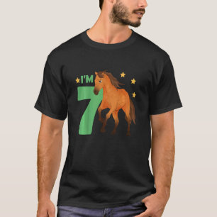 Kinder kinderen 7e verjaardag Paard zeven jaar oud T-shirt