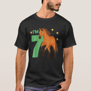 Kinder kinderen 7e verjaardag Paard zeven jaar oud T-shirt