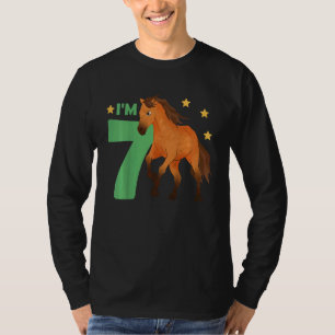 Kinder kinderen 7e verjaardag Paard zeven jaar oud T-shirt