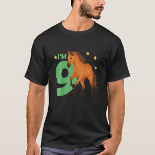 Kinder kinderen 9e verjaardag Paarden Negen jaar o T-shirt