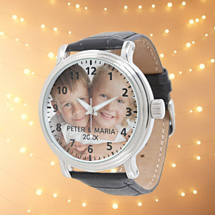 Kinder kinderen jaar aangepaste fotonamen horloge