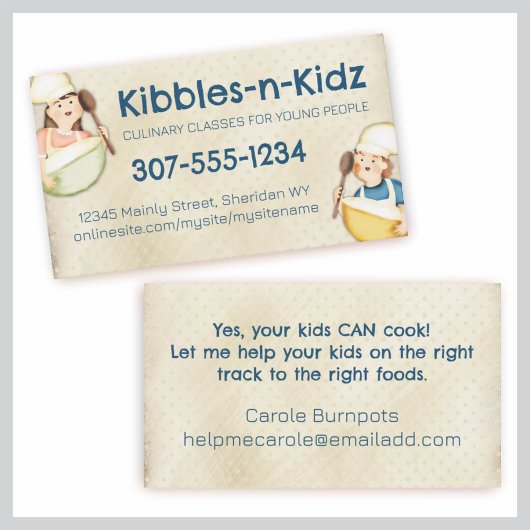Kinder kinderen jongen meisje koken les culinair visitekaartje