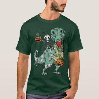 Kinder Kinderen T re dinosaur halloween skeletpomp T-shirt