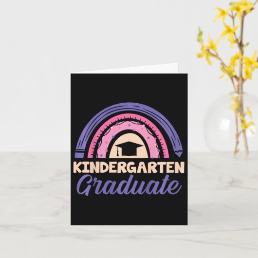 Kinder Kindergarten Afstuderen Afgelopen dag schoo Kaart (Gele Bloem)