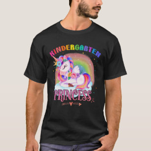 Kinder Kindergarten Prinses Unicorn Cute Back to S T-shirt