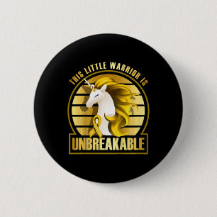 Kinder kinderkanker Unicorn Warrior Golden Ribbo Ronde Button 5,7 Cm