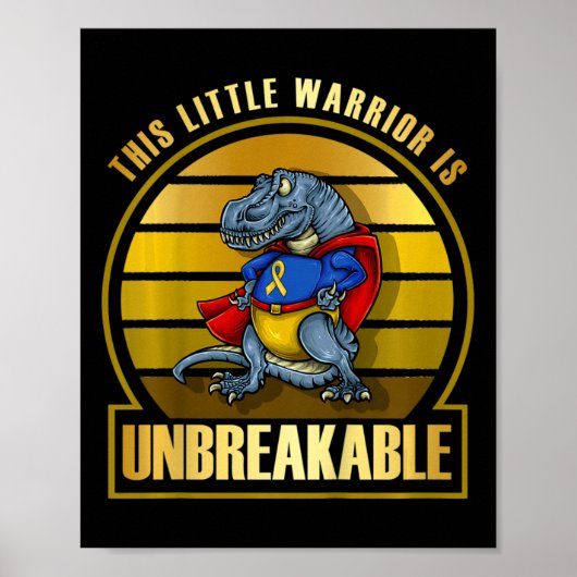 Kinder kinderkankerbewuster Dinosaur superheld Poster (Voorkant)