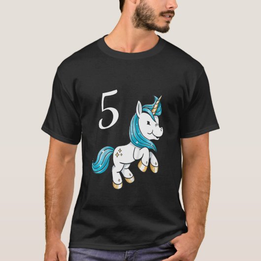 Kinder kindermeisje 5 jaar unicorn t-shirt (Voorkant)